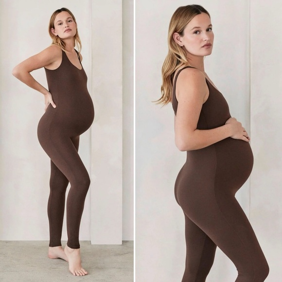 Bumpsuit The Lucy Brown Maternity Unitard Jumpsuit - Picture 1 of 5